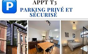 2 chambres séparées + parking privé centre ville